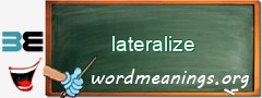WordMeaning blackboard for lateralize